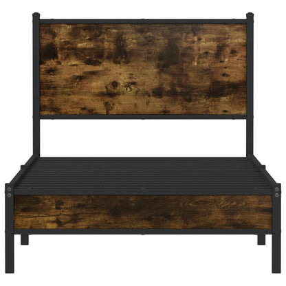 vidaXL Metal Bed Frame without Mattress Smoked Oak  75x190 cm Small Single 5