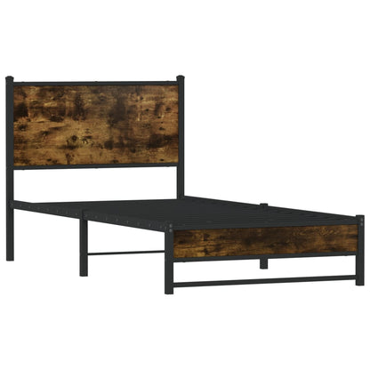 vidaXL Metal Bed Frame without Mattress Smoked Oak 80x200 cm 3