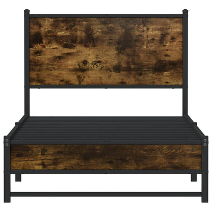 vidaXL Metal Bed Frame without Mattress Smoked Oak 90x190 cm Single 5