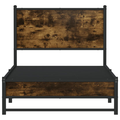vidaXL Metal Bed Frame without Mattress Smoked Oak 90x200 cm 5