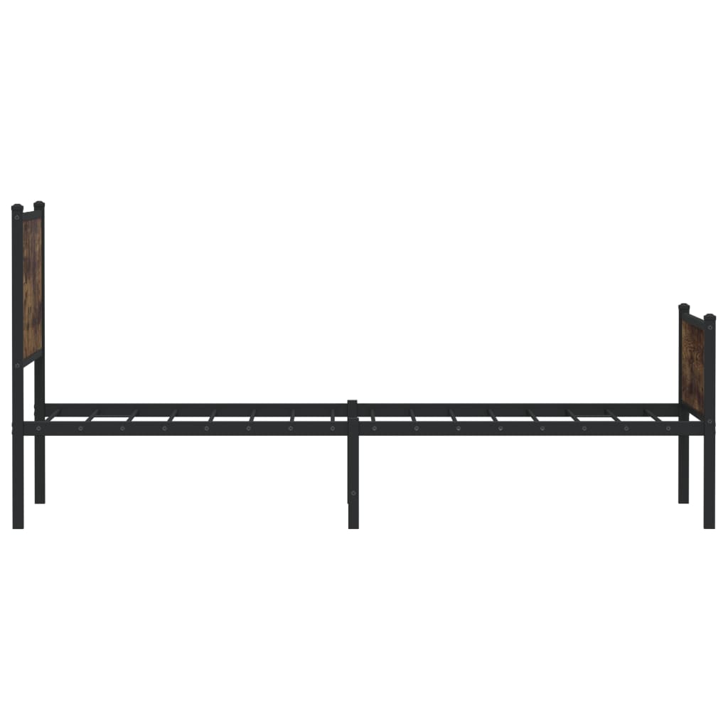 vidaXL Metal Bed Frame without Mattress Smoked Oak 80x200 cm 6
