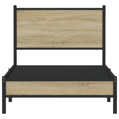 vidaXL Metal Bed Frame without Mattress Sonoma Oak 75x190 cm Small Single 5