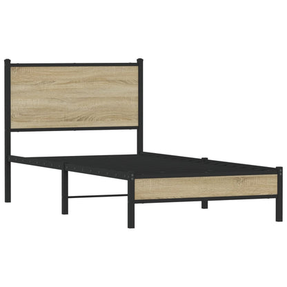 vidaXL Metal Bed Frame without Mattress Sonoma Oak 80x200 cm 3