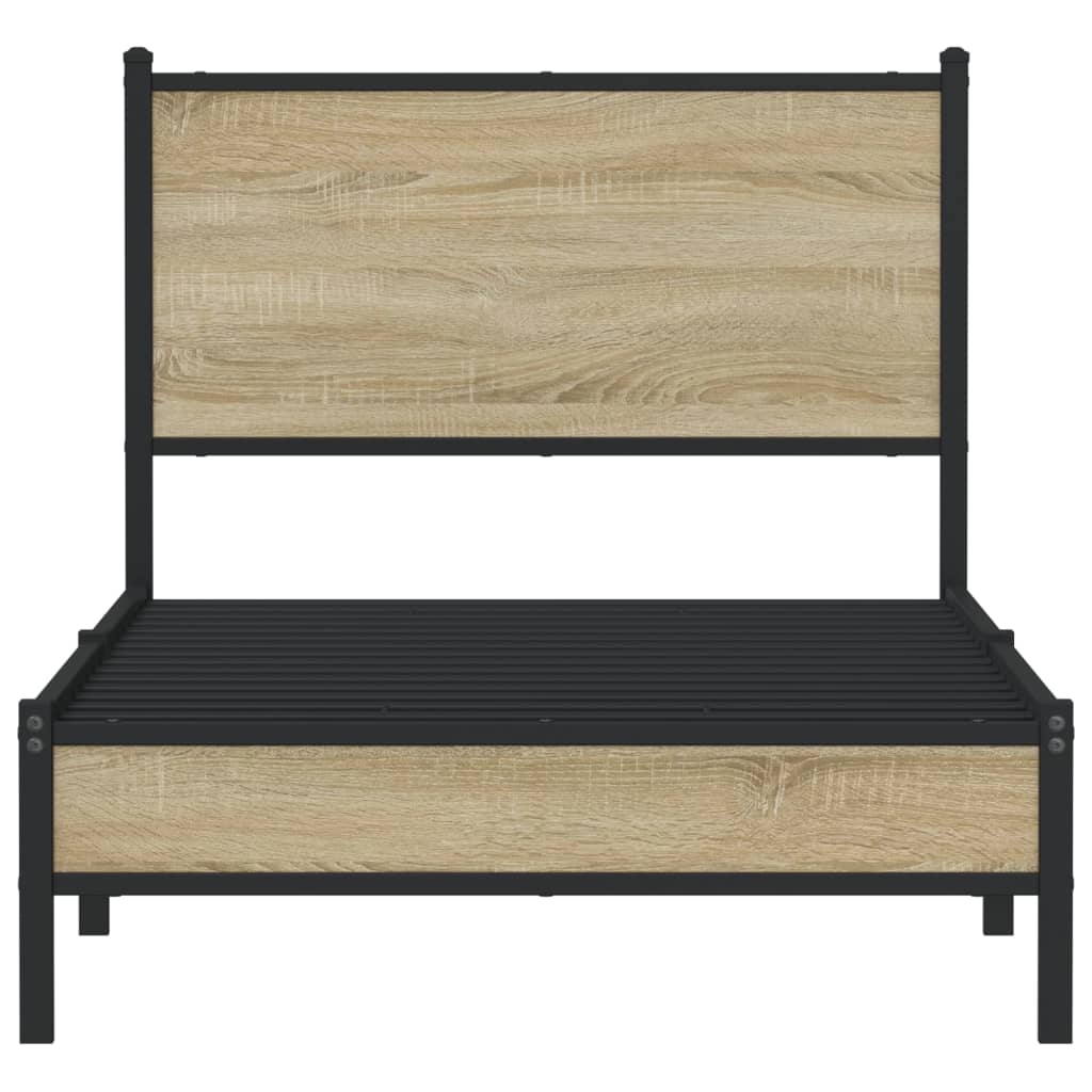 vidaXL Metal Bed Frame without Mattress Sonoma Oak 80x200 cm 5