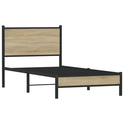 vidaXL Metal Bed Frame without Mattress Sonoma Oak 90x200 cm 3