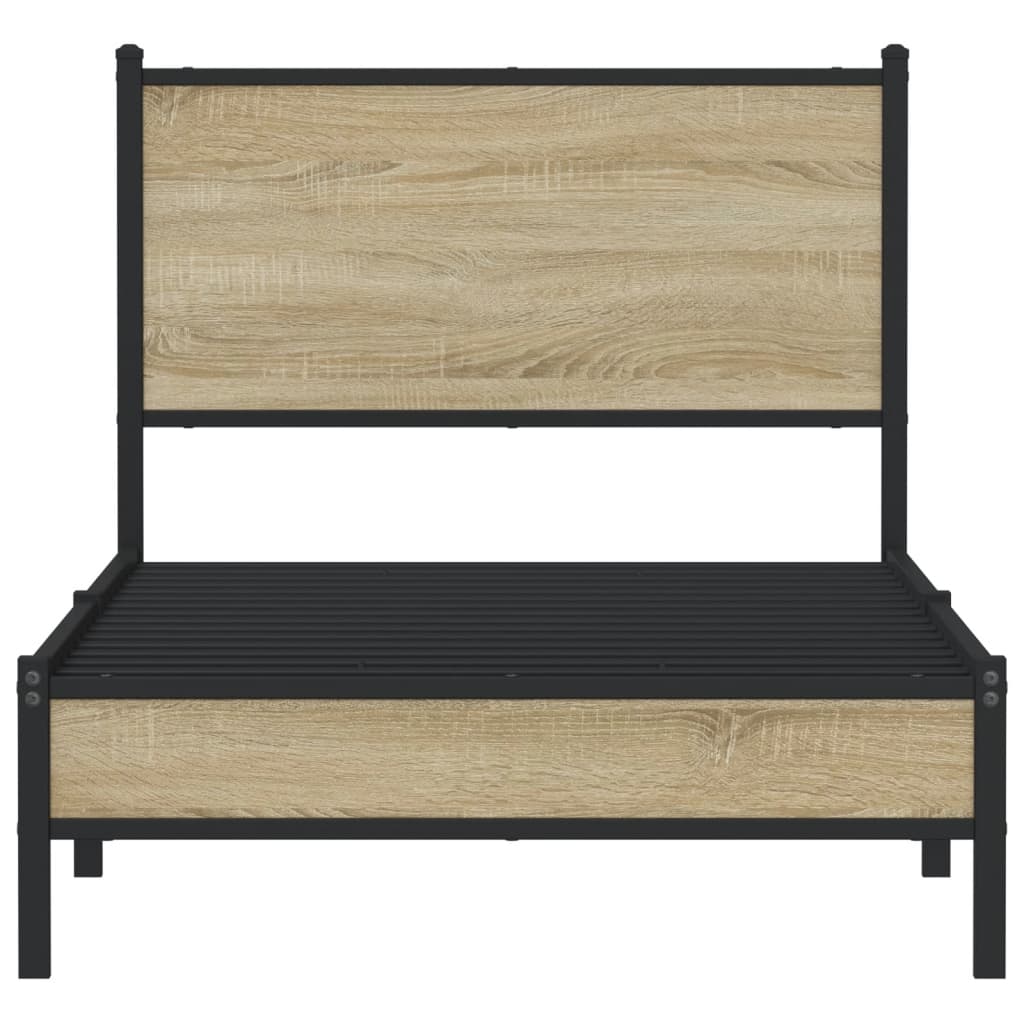 vidaXL Metal Bed Frame without Mattress Sonoma Oak 90x200 cm 5