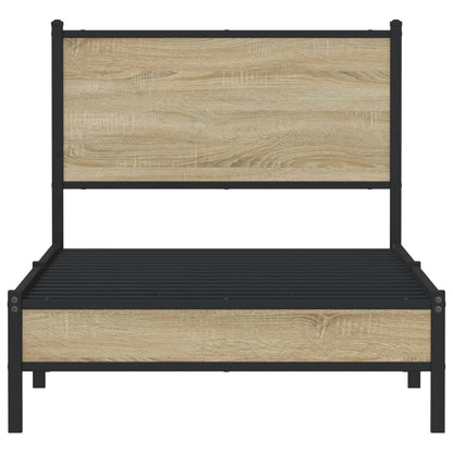 vidaXL Metal Bed Frame without Mattress Sonoma Oak 90x200 cm 5