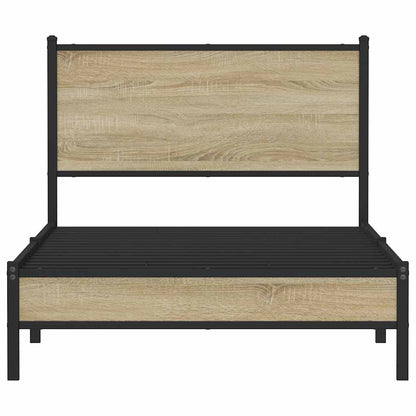 vidaXL Metal Bed Frame without Mattress Sonoma Oak 107x203 cm 5