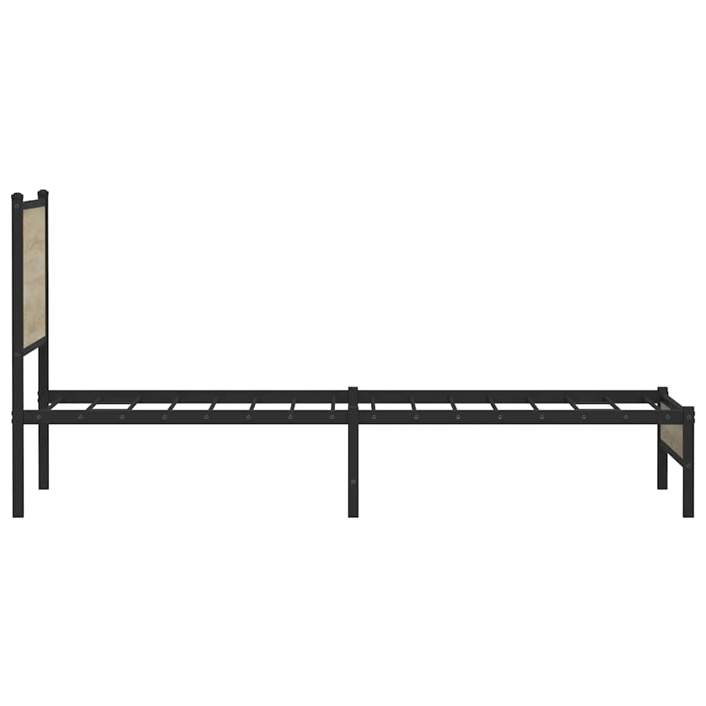 vidaXL Metal Bed Frame without Mattress Sonoma Oak 107x203 cm 6