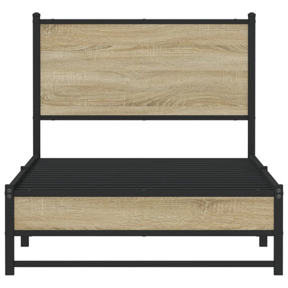 vidaXL Metal Bed Frame without Mattress Sonoma Oak 75x190 cm Small Single 5