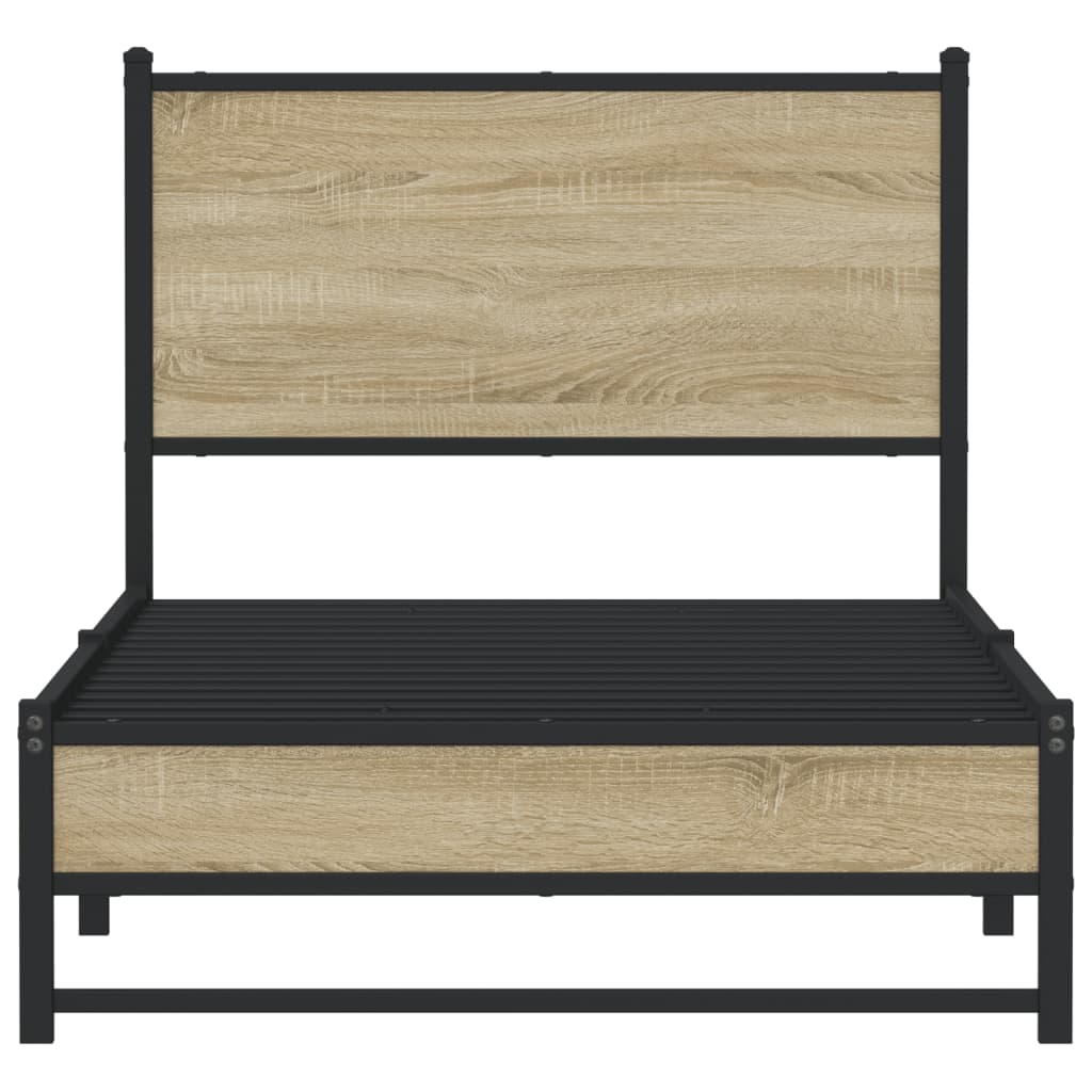 vidaXL Metal Bed Frame without Mattress Sonoma Oak 80x200 cm 5
