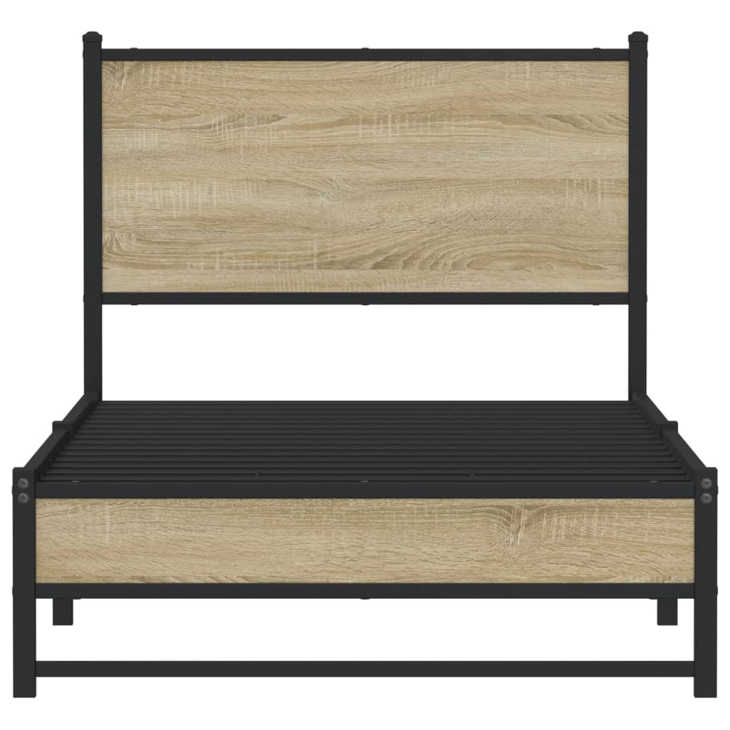 vidaXL Metal Bed Frame without Mattress Sonoma Oak 90x200 cm 5