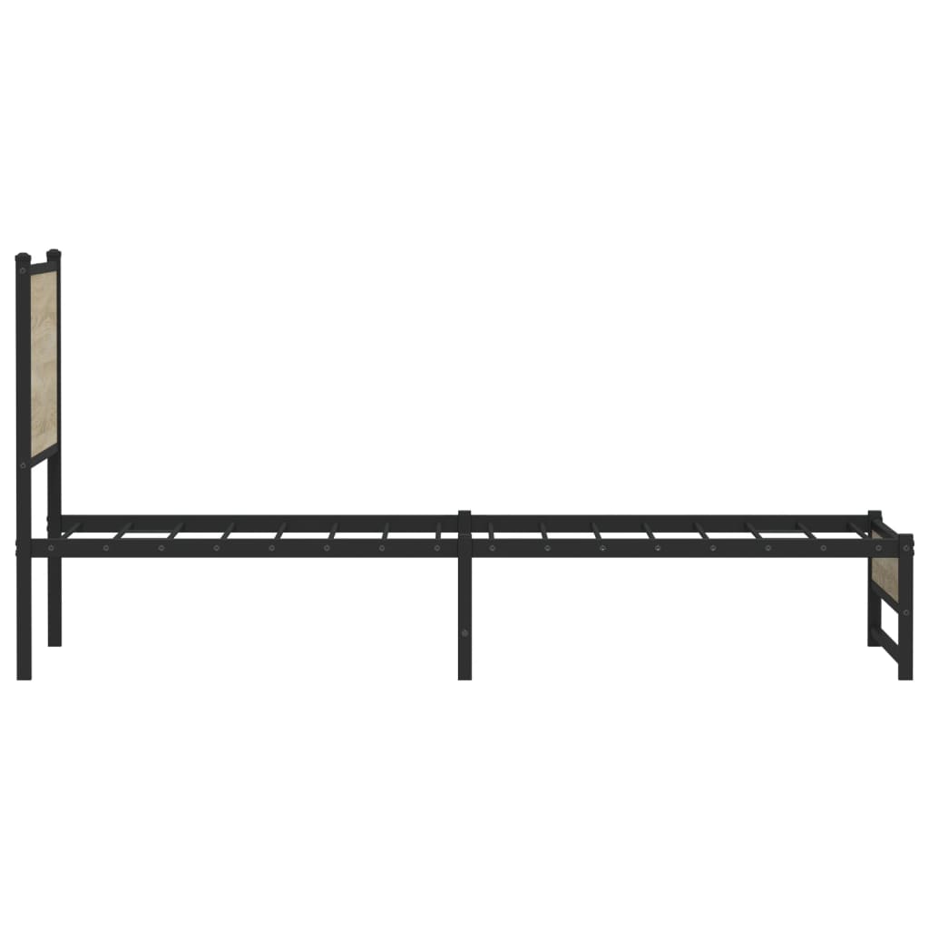 vidaXL Metal Bed Frame without Mattress Sonoma Oak 90x200 cm 6