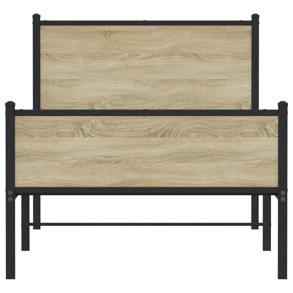 vidaXL Metal Bed Frame without Mattress Sonoma Oak 80x200 cm 5