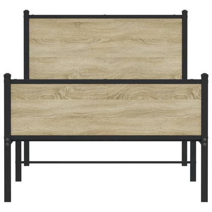 vidaXL Metal Bed Frame without Mattress Sonoma Oak 80x200 cm 5