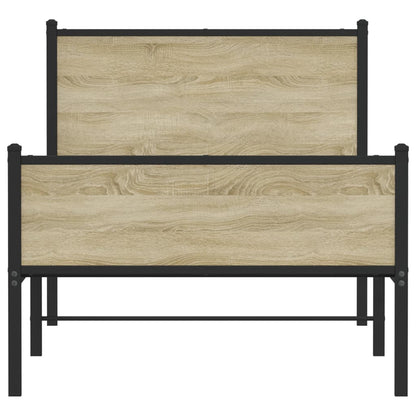 vidaXL Metal Bed Frame without Mattress Sonoma Oak 90x200 cm 5