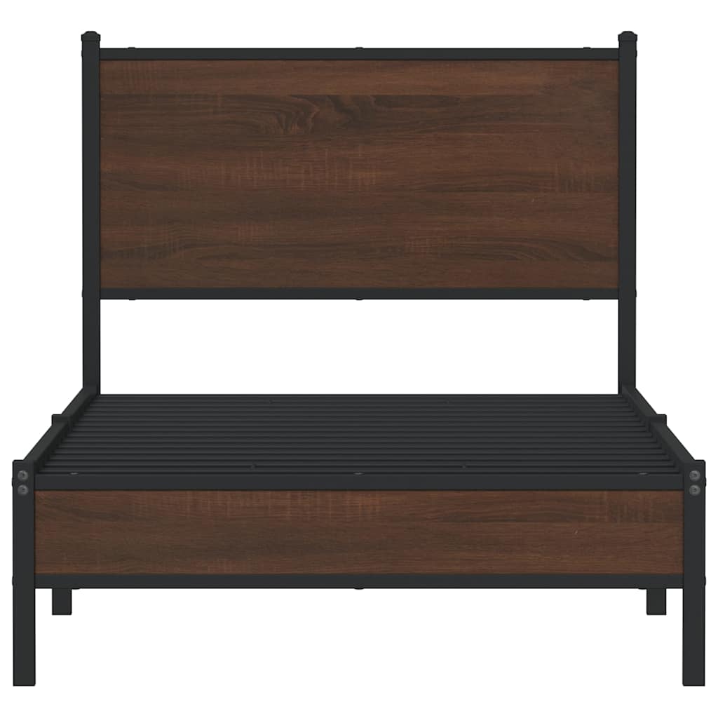 vidaXL Metal Bed Frame without Mattress Brown Oak 80x200 cm 5