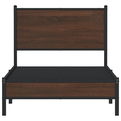 vidaXL Metal Bed Frame without Mattress Brown Oak 80x200 cm 5