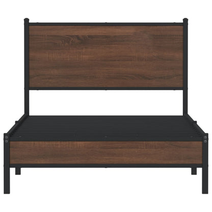 vidaXL Metal Bed Frame without Mattress Brown Oak 100x190 cm 5
