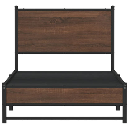 vidaXL Metal Bed Frame without Mattress Brown Oak 80x200 cm 5