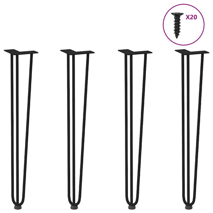 vidaXL hairpin legs for console tables for Console Table 4 pcs Black 72 cm Solid Steel 1