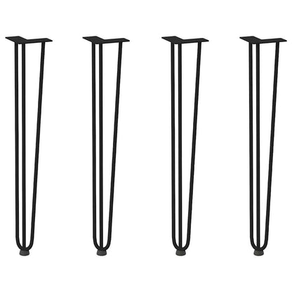 vidaXL hairpin legs for console tables for Console Table 4 pcs Black 72 cm Solid Steel 2