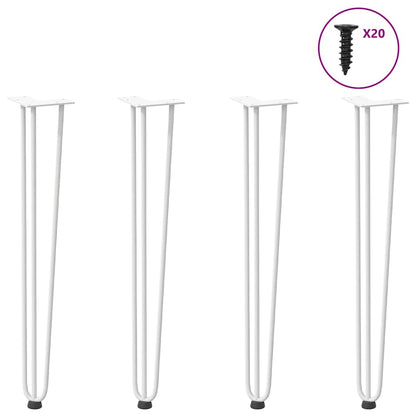 vidaXL hairpin legs for console tables for Console Table 4 pcs White 72 cm Solid Steel 1