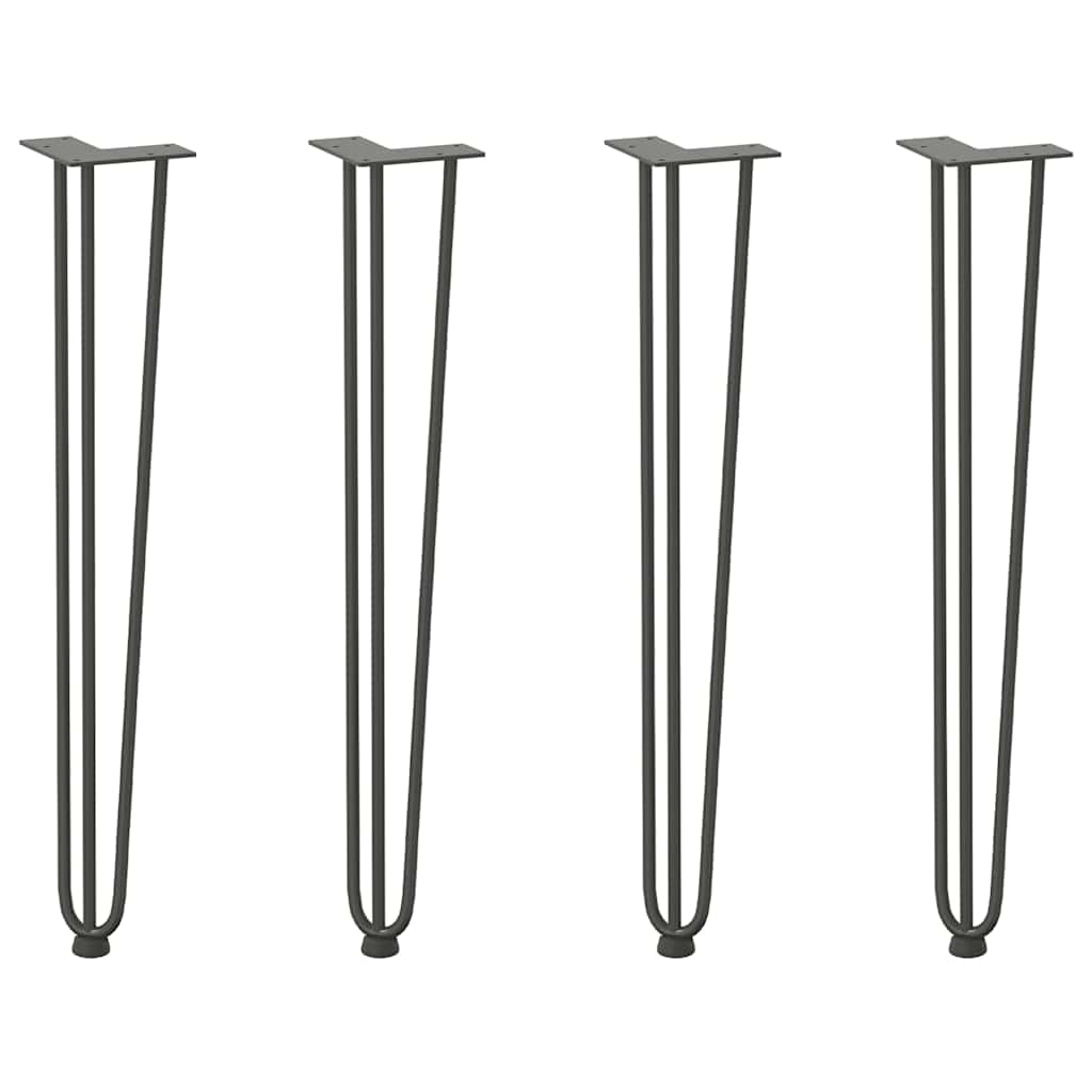 vidaXL Hairpin legs for Console Table 4 pcs Anthracite 72 cm 3