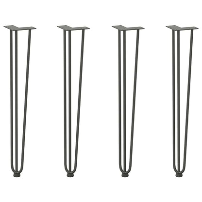 vidaXL Hairpin legs for Console Table 4 pcs Anthracite 72 cm 3