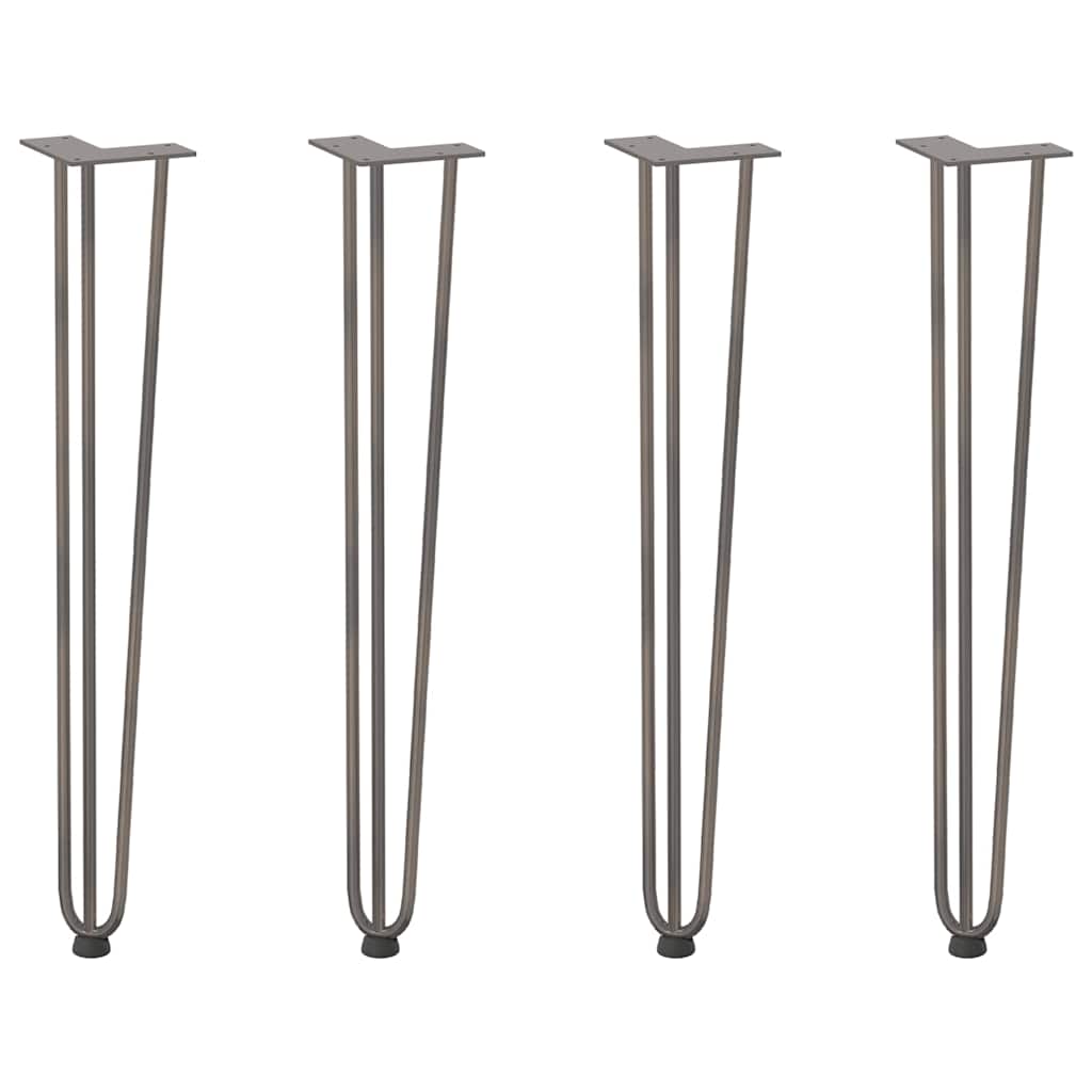 vidaXL Hairpin legs for Console Table 4 pcs Natural Steel 72 cm 3