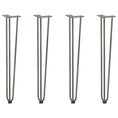 vidaXL Hairpin legs for Console Table 4 pcs Natural Steel 72 cm 3
