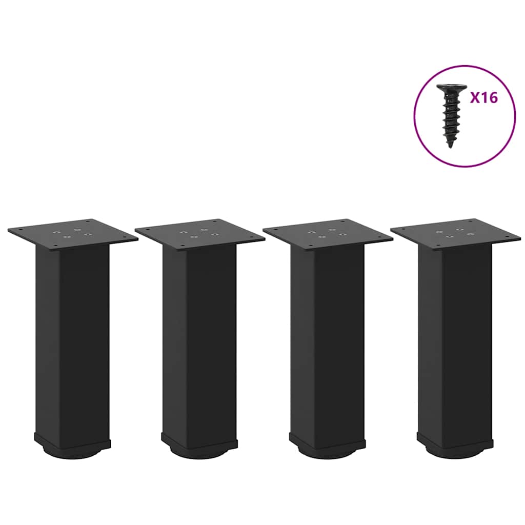 vidaXL Coffee Table Legs 4 pcs Black 42-44 cm Steel 1