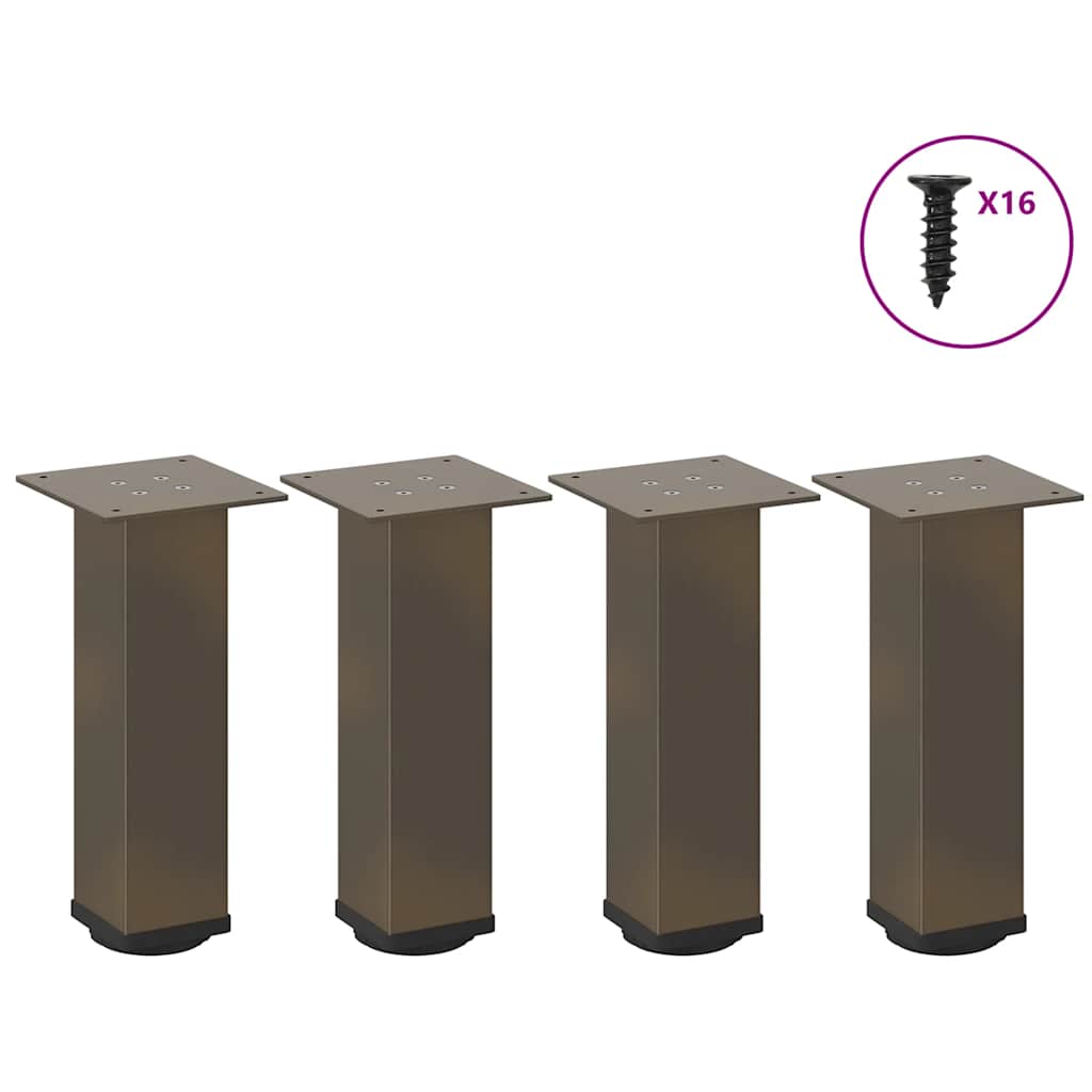 vidaXL Coffee Table Legs 4 pcs Natural Steel 42-44 cm Steel 1