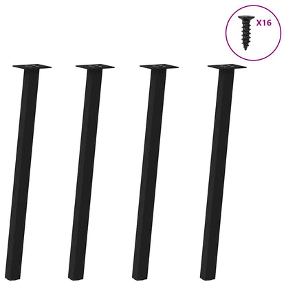 vidaXL Console Table Legs 4 pcs Black 72 cm Steel 1