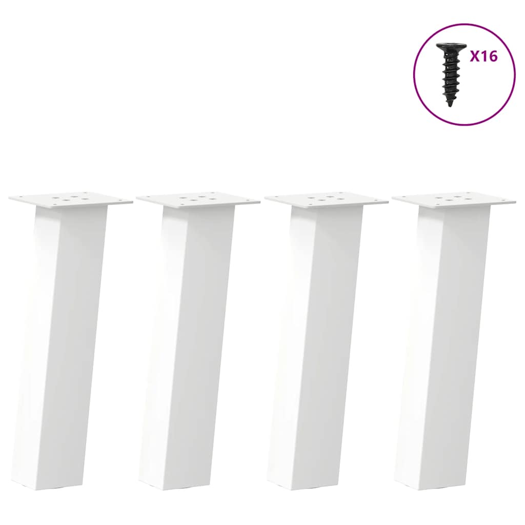 vidaXL Coffee Table Legs 4 pcs White 42 cm Steel 1