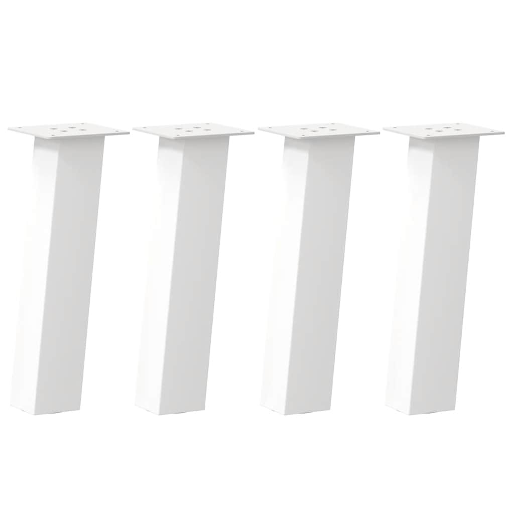 vidaXL Coffee Table Legs 4 pcs White 42 cm Steel 2