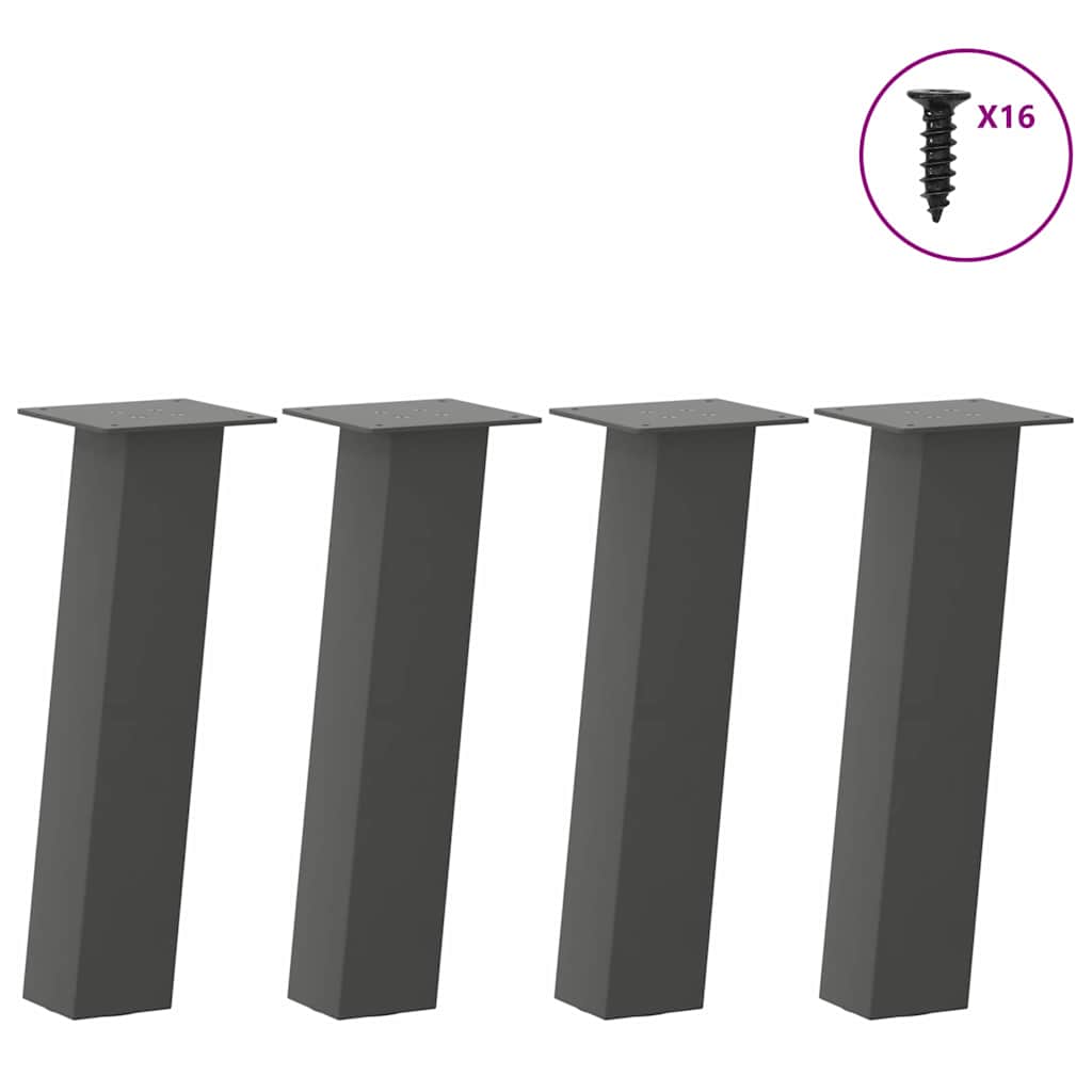 vidaXL Coffee Table Legs 4 pcs Anthracite 42 cm Steel 1