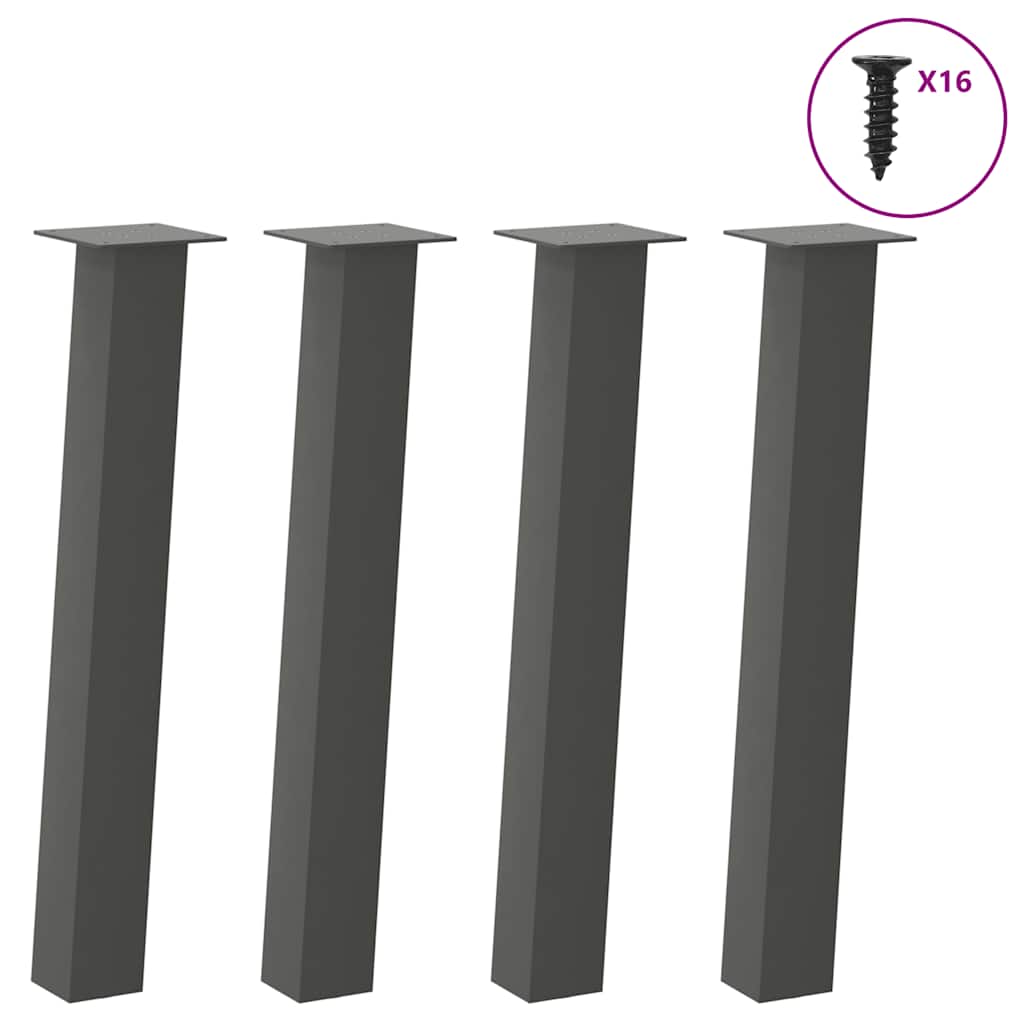 vidaXL Console Table Legs 4 pcs Anthracite 72 cm Steel 1