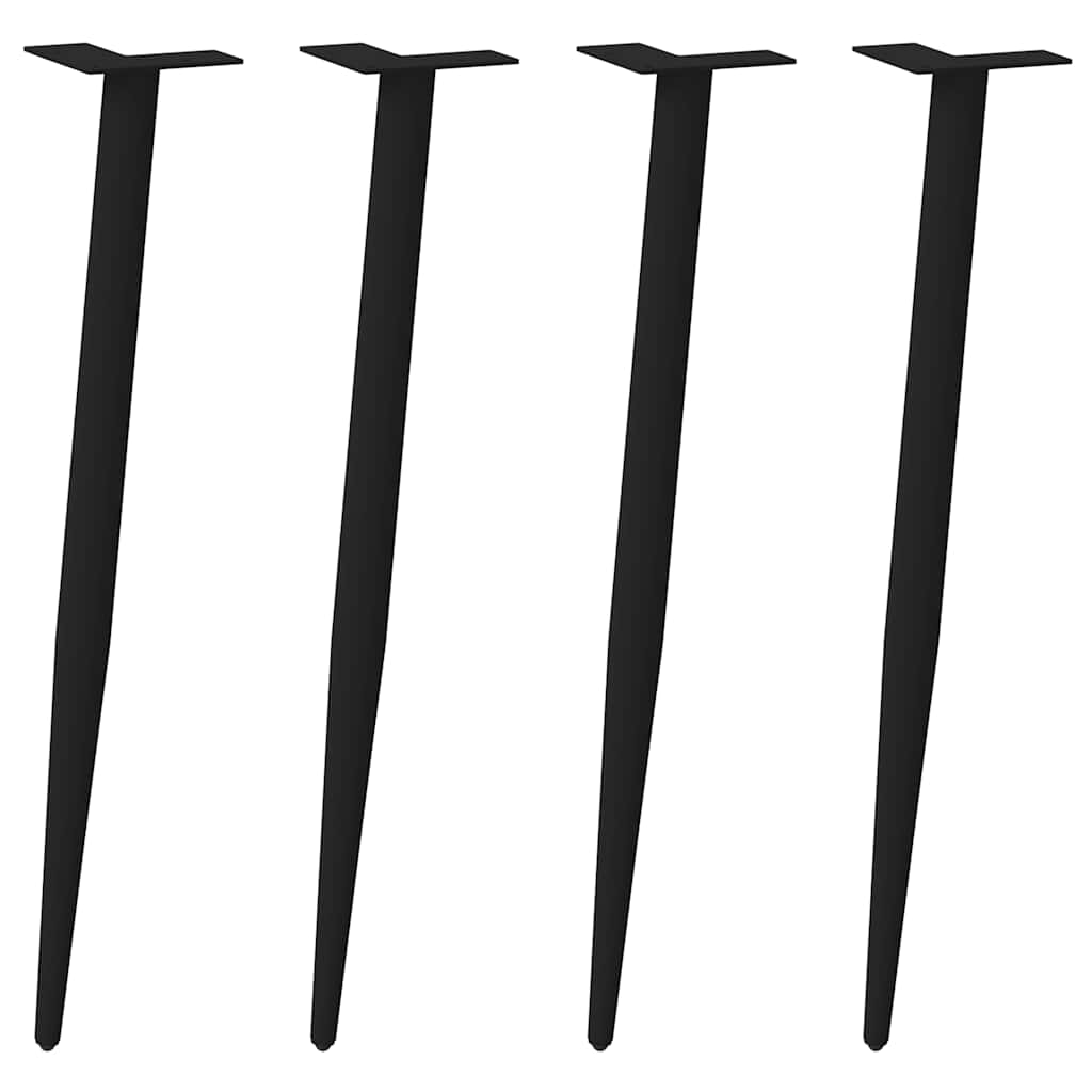 vidaXL Console Table Legs Conical Shape 4 pcs Black 72-73 cm Steel 1