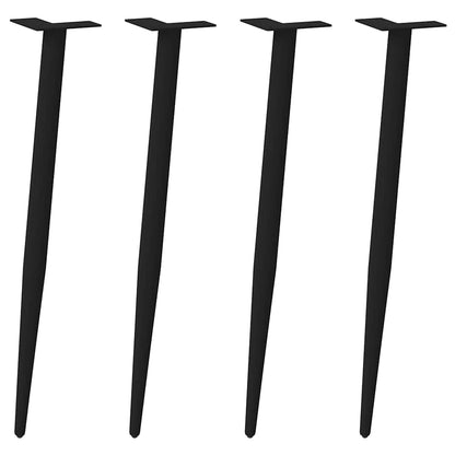 vidaXL Console Table Legs Conical Shape 4 pcs Black 72-73 cm Steel 1