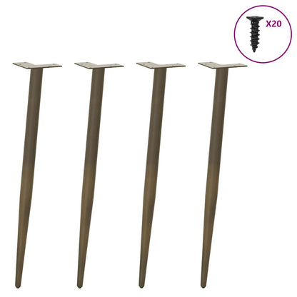 vidaXL Console Table Legs Conical Shape 4 pcs Natural Steel 72-73 cm Steel 3
