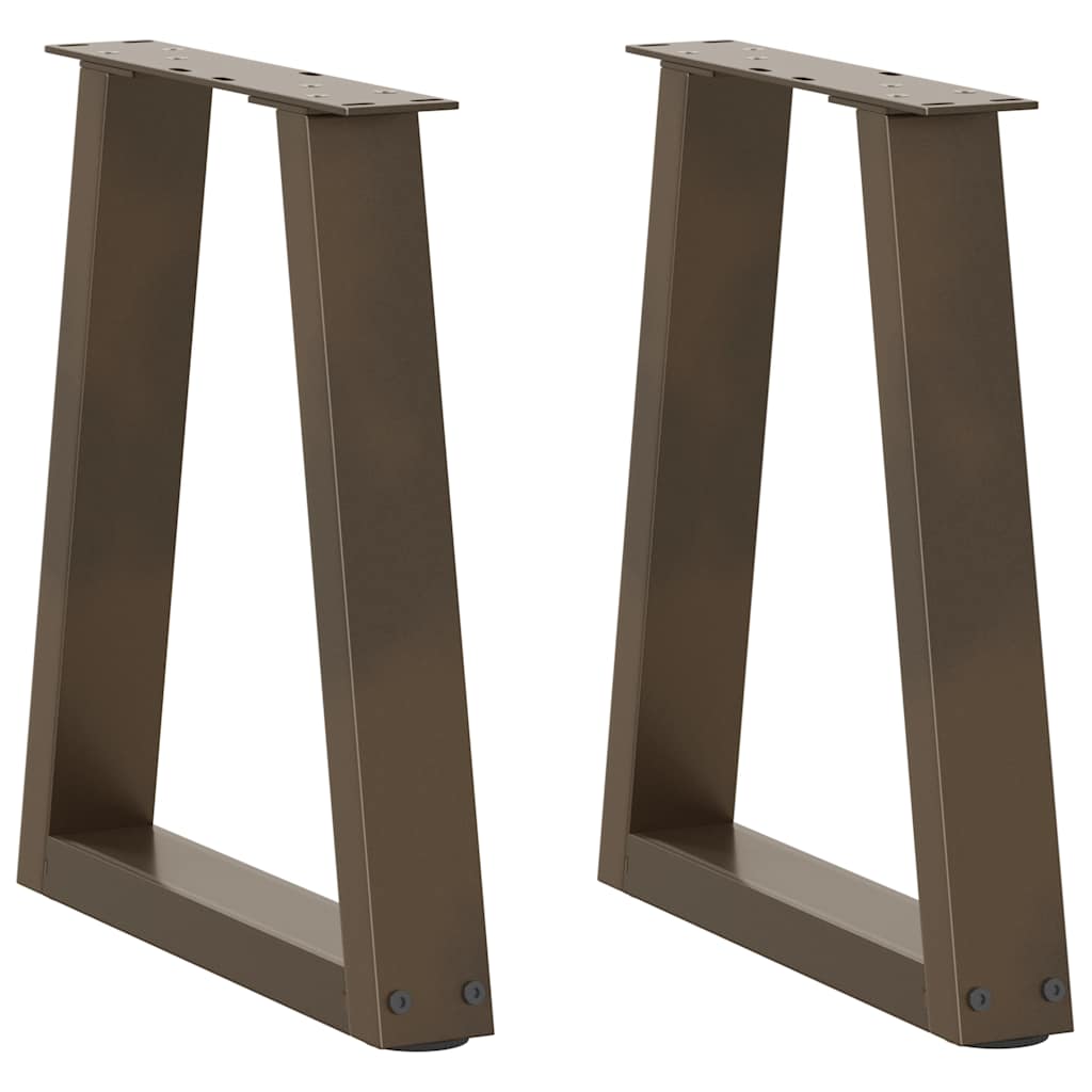 vidaXL Coffee Table Legs V-Shape 2 pcs Natural Steel 38x(42-43.3) cm Steel 1