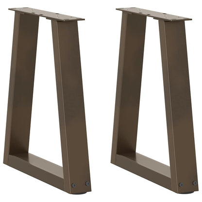 vidaXL Coffee Table Legs V-Shape 2 pcs Natural Steel 38x(42-43.3) cm Steel 1