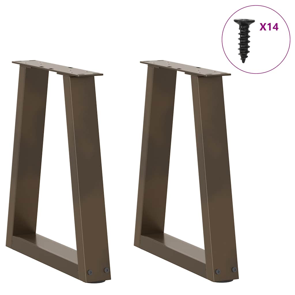 vidaXL Coffee Table Legs V-Shape 2 pcs Natural Steel 38x(42-43.3) cm Steel 3