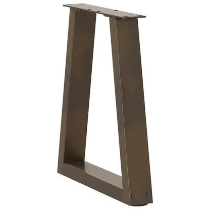 vidaXL Coffee Table Legs V-Shape 2 pcs Natural Steel 38x(42-43.3) cm Steel 4