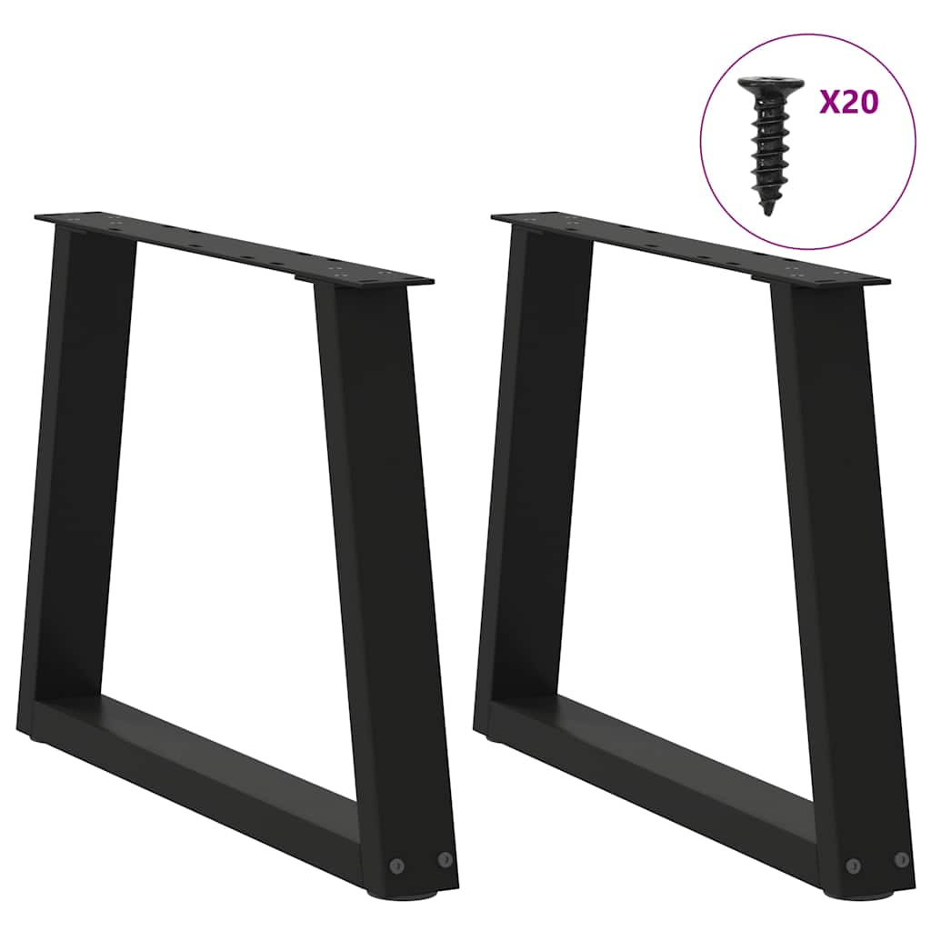 vidaXL Coffee Table Legs V-Shape 2 pcs Black 50x(42-43.3) cm Steel 3