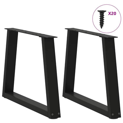 vidaXL Coffee Table Legs V-Shape 2 pcs Black 50x(42-43.3) cm Steel 3