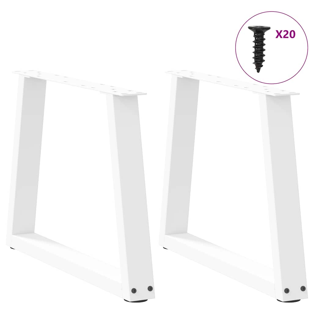 vidaXL Coffee Table Legs V-Shape 2 pcs White 50x(42-43.3) cm Steel 3