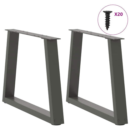 vidaXL Coffee Table Legs V-Shape 2 pcs Anthracite 50x(42-43.3) cm Steel 3