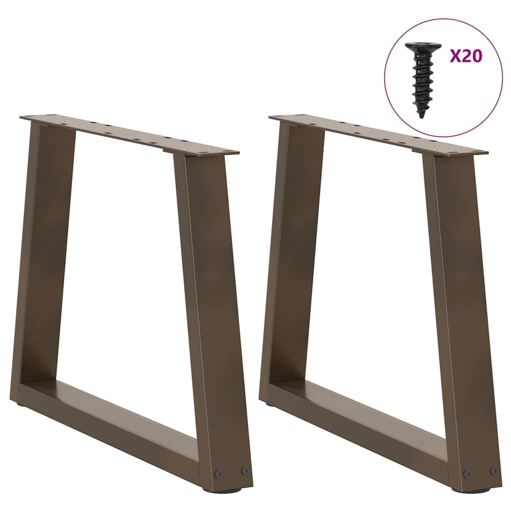 vidaXL Coffee Table Legs V-Shape 2 pcs Natural Steel 50x(42-43.3) cm Steel 3